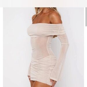 White Fox Boutique Strapless Cream Dress